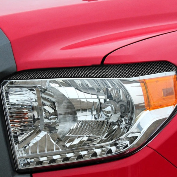 2 PCS / Set Carbon Fiber Car Headlight Eyebrow Decorative Sticker for Toyota Tundra 2014-2018, Left Right Driving by buy2fix