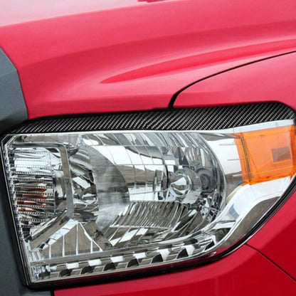 2 PCS / Set Carbon Fiber Car Headlight Eyebrow Decorative Sticker for Toyota Tundra 2014-2018, Left Right Driving by buy2fix