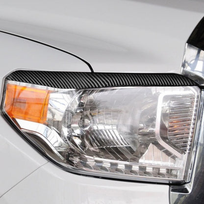 2 PCS / Set Carbon Fiber Car Headlight Eyebrow Decorative Sticker for Toyota Tundra 2014-2018, Left Right Driving by buy2fix