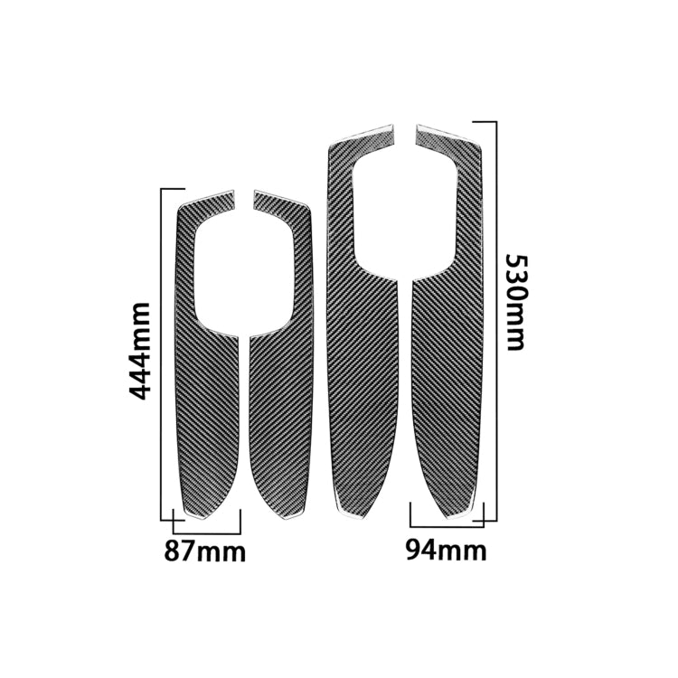 4 PCS / Set Carbon Fiber Car Door Armrest Panel Decorative Sticker for Toyota Tundra 2014-2018, Left Right Driving - Car Interior Mouldings by buy2fix | Online Shopping UK | buy2fix