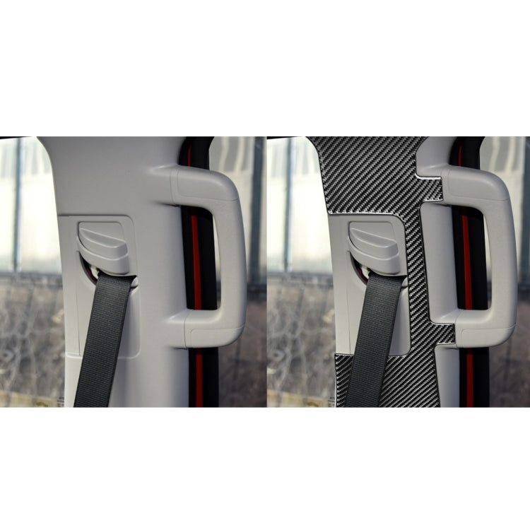2 PCS / Set Carbon Fiber Car Seat Belt Panel Decorative Sticker for Toyota Tundra 2014-2018, Left Right Driving by buy2fix
