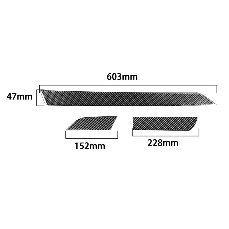 3 PCS / Set Carbon Fiber Car Center Console Decorative Sticker for Toyota Tundra 2014-2018, Right Driving by buy2fix