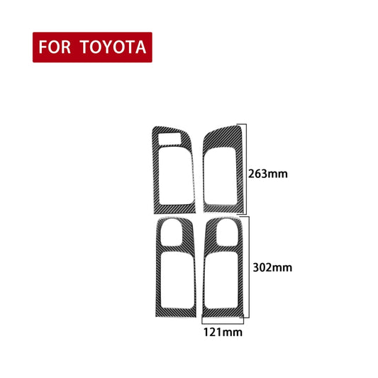 4 PCS / Set Carbon Fiber Car Door Inner Handle Decorative Sticker for Toyota Tundra 2014-2018, Left Driving by buy2fix