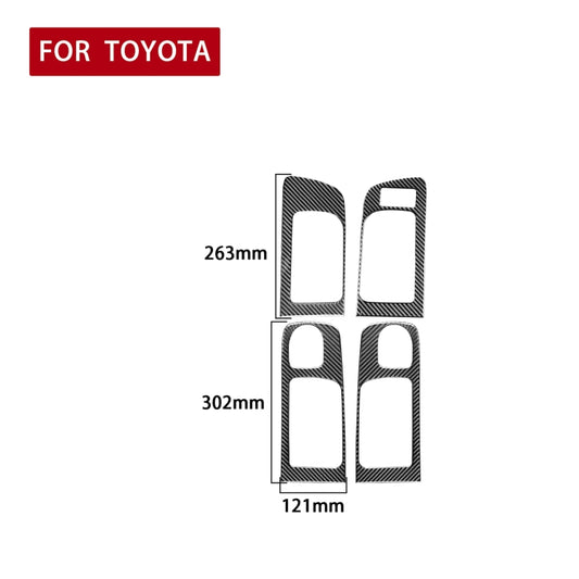 4 PCS / Set Carbon Fiber Car Door Inner Handle Decorative Sticker for Toyota Tundra 2014-2018, Right Driving by buy2fix