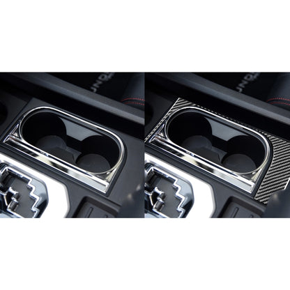 Carbon Fiber Car Cup Holder Frame Decorative Sticker for Toyota Tundra 2014-2018, Left Driving by buy2fix