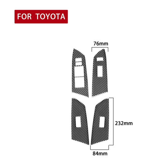 4 PCS / Set Carbon Fiber Car Glass Lift Switch Ring Decorative Sticker for Toyota Tundra 2014-2018, Right Driving by buy2fix