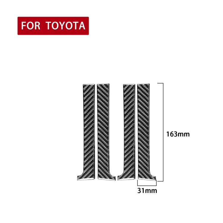 4 PCS / Set Carbon Fiber Car Inner Handle Decorative Sticker for Toyota Tundra 2014-2018, Left Right Driving Universal by buy2fix
