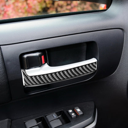 4 PCS / Set Carbon Fiber Car Inner Handle Decorative Sticker for Toyota Tundra 2014-2018, Left Right Driving Universal by buy2fix