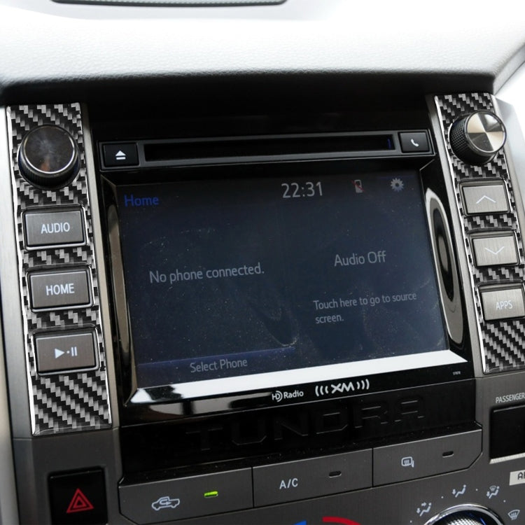 2 PCS / Set Carbon Fiber Car Central Control Volume Switch Decorative Sticker for Toyota Tundra 2014-2018, Left Right Driving Universal by buy2fix