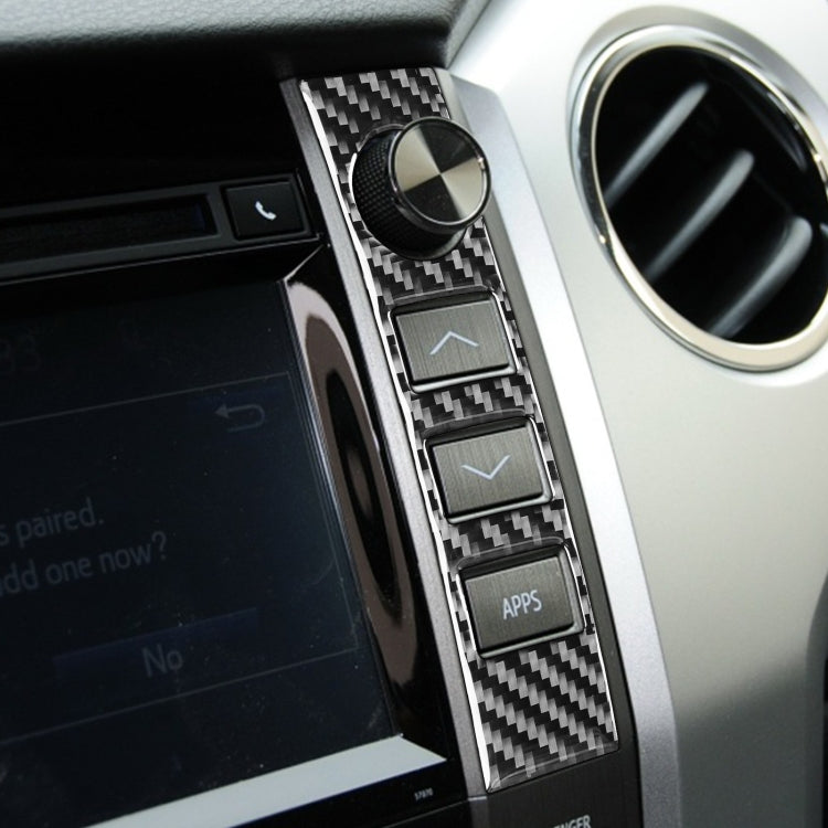 2 PCS / Set Carbon Fiber Car Central Control Volume Switch Decorative Sticker for Toyota Tundra 2014-2018, Left Right Driving Universal by buy2fix