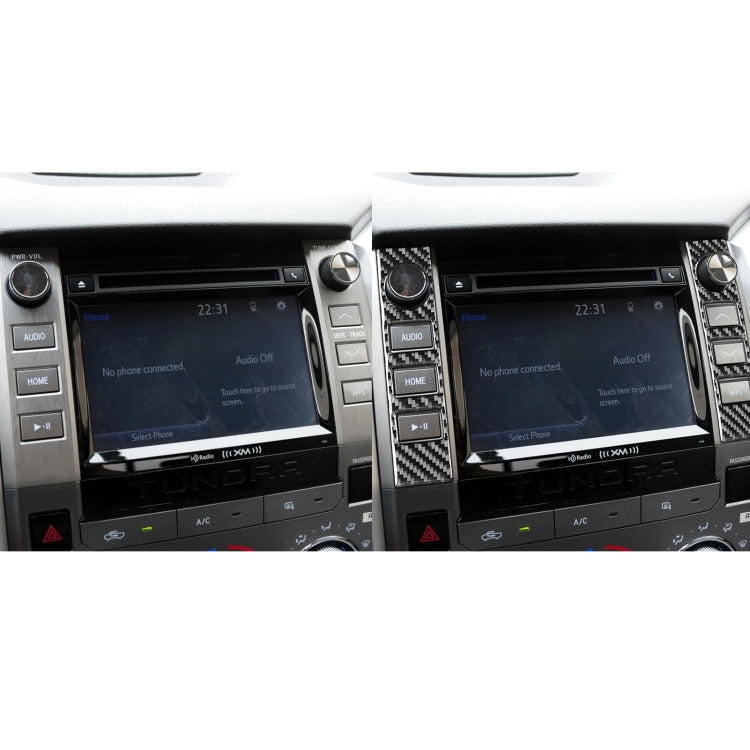 2 PCS / Set Carbon Fiber Car Central Control Volume Switch Decorative Sticker for Toyota Tundra 2014-2018, Left Right Driving Universal by buy2fix