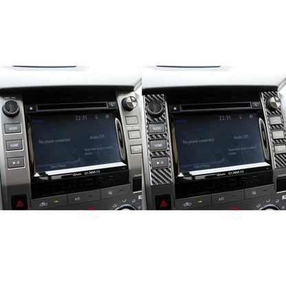 2 PCS / Set Carbon Fiber Car Central Control Volume Switch Decorative Sticker for Toyota Tundra 2014-2018, Left Right Driving Universal by buy2fix