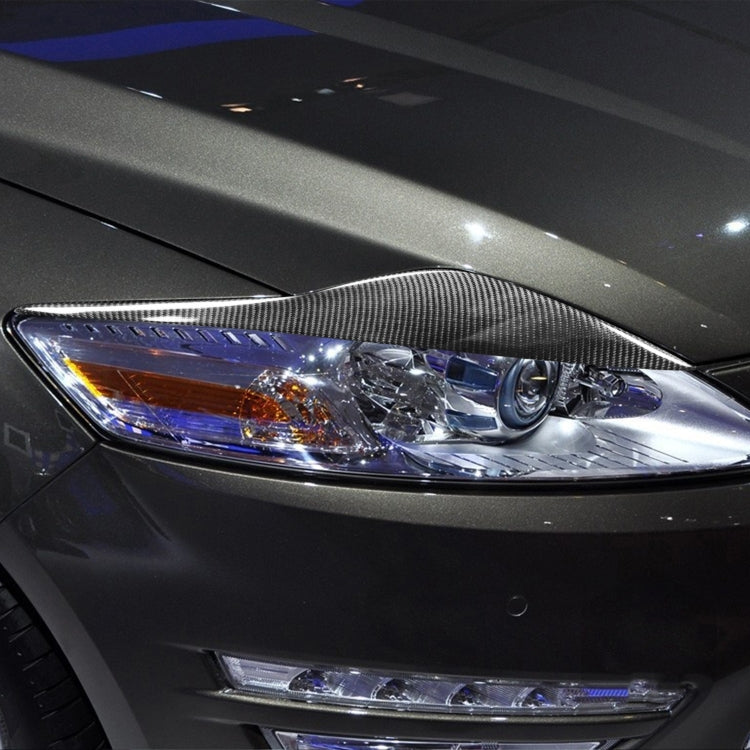 2 PCS / Set Carbon Fiber Car Lamp Eyebrow Decorative Sticker for Ford Mondeo MK4 2007-2013, Drop Glue Version by buy2fix