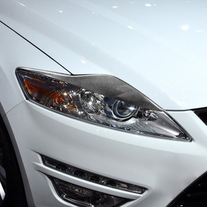 2 PCS / Set Carbon Fiber Car Lamp Eyebrow Decorative Sticker for Ford Mondeo MK4 2007-2013, Drop Glue Version by buy2fix