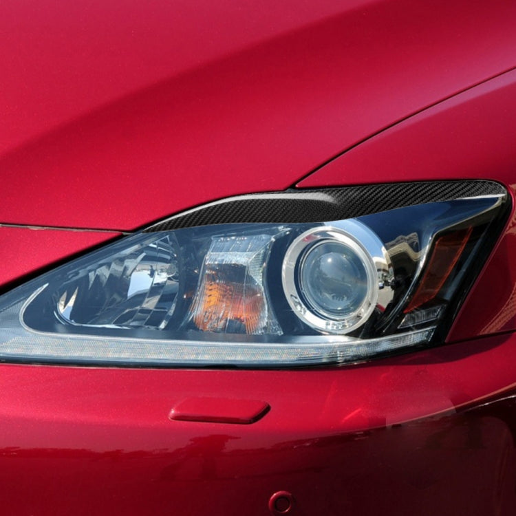 2 PCS / Set Carbon Fiber Car Lamp Eyebrow Decorative Sticker for Lexus IS250/ IS300 2006-2012, Drop Glue Version by buy2fix