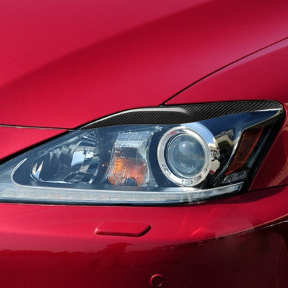 2 PCS / Set Carbon Fiber Car Lamp Eyebrow Decorative Sticker for Lexus IS250/ IS300 2006-2012, Drop Glue Version by buy2fix