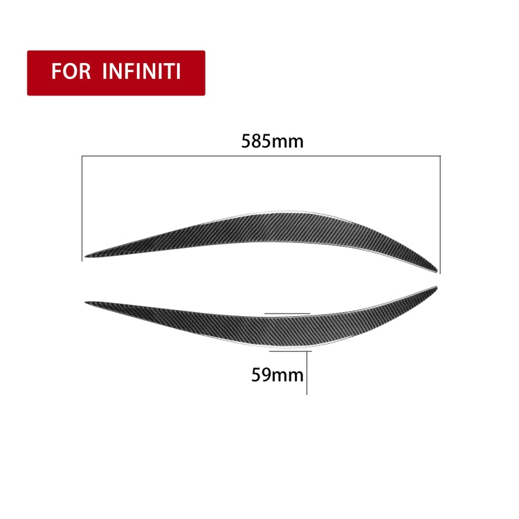 2 PCS / Set Carbon Fiber Car Lamp Eyebrow Decorative Sticker for Infiniti Q50 2014-2019, Drop Glue Version by buy2fix