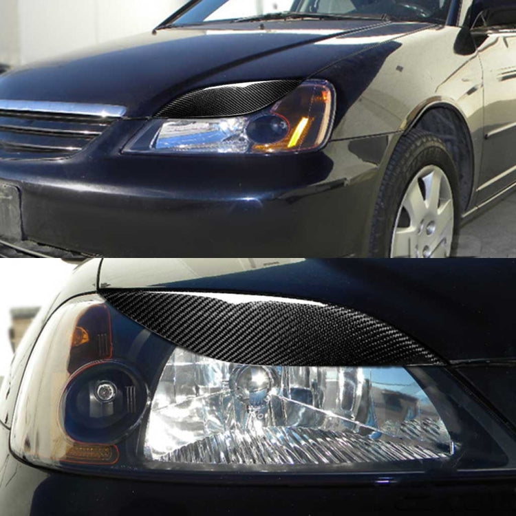 2 PCS / Set Carbon Fiber Car Lamp Eyebrow Decorative Sticker for Honda Civic 2001-2003, Drop Glue Version by buy2fix