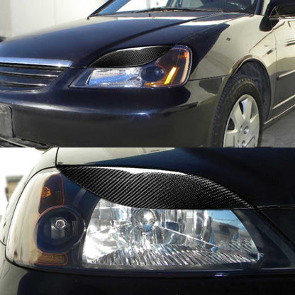 2 PCS / Set Carbon Fiber Car Lamp Eyebrow Decorative Sticker for Honda Civic 2001-2003, Drop Glue Version by buy2fix