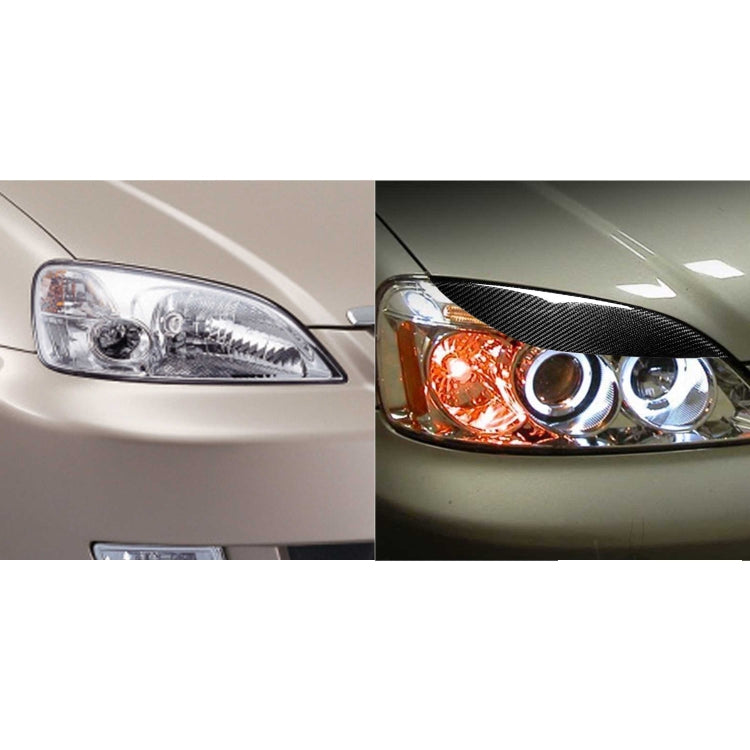 2 PCS / Set Carbon Fiber Car Lamp Eyebrow Decorative Sticker for Honda Civic 2001-2003, Drop Glue Version by buy2fix