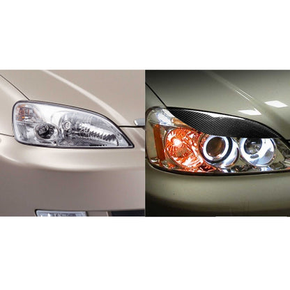2 PCS / Set Carbon Fiber Car Lamp Eyebrow Decorative Sticker for Honda Civic 2001-2003, Drop Glue Version by buy2fix