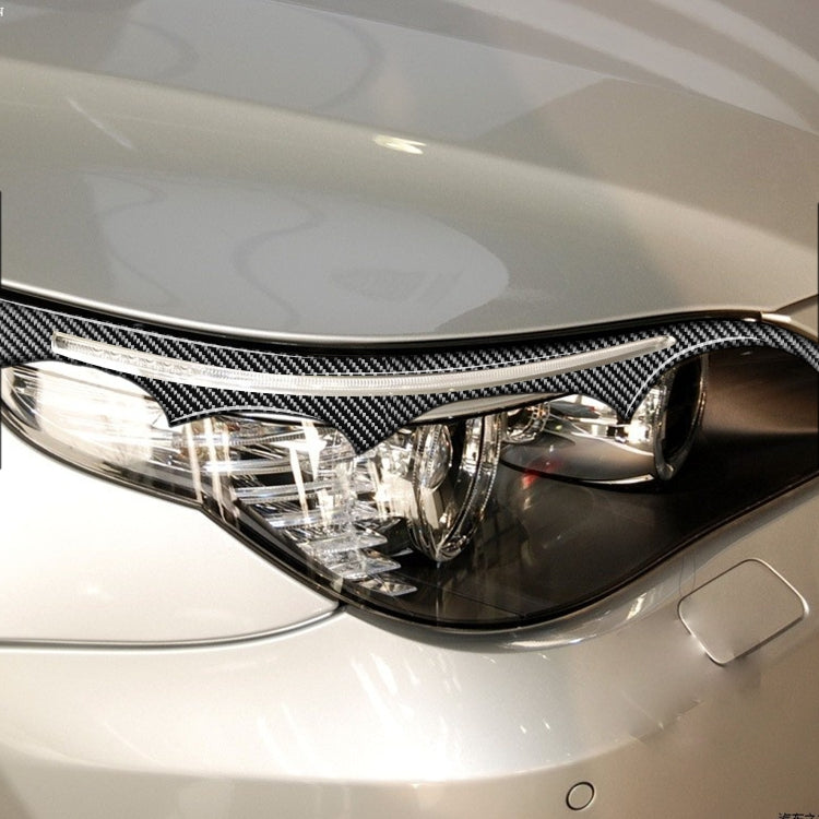 2 PCS / Set Carbon Fiber Car Lamp Eyebrow Decorative Sticker for BMW E60 5 Series 2004-2010, Drop Glue Version by buy2fix