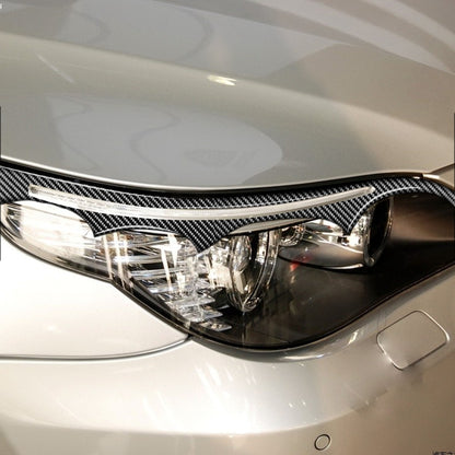 2 PCS / Set Carbon Fiber Car Lamp Eyebrow Decorative Sticker for BMW E60 5 Series 2004-2010, Drop Glue Version by buy2fix