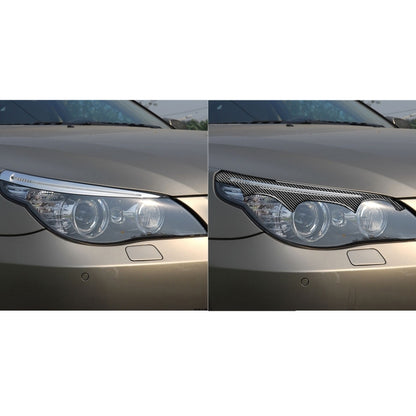 2 PCS / Set Carbon Fiber Car Lamp Eyebrow Decorative Sticker for BMW E60 5 Series 2004-2010, Drop Glue Version by buy2fix