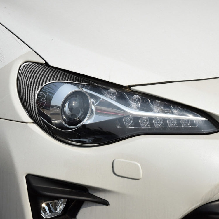 2 PCS / Set Carbon Fiber Car Front Lamp Eyebrow Decorative Sticker for Toyota GT86 / Subaru BRZ 2012-2016, Drop Glue Version by buy2fix