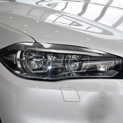 2 PCS / Set Carbon Fiber Car Lamp Eyebrow Decorative Sticker for BMW X5 / F15 2014-2018, Drop Glue Version by buy2fix