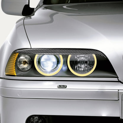 2 PCS / Set Carbon Fiber Car Lamp Eyebrow Decorative Sticker for BMW E39 1997-2003, Drop Glue Version by buy2fix