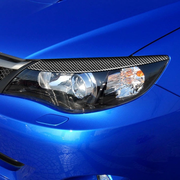 2 PCS / Set Carbon Fiber Car Lamp Eyebrow Decorative Sticker for Subaru Impreza/WRX 10th Generation 2008-2011, Drop Glue Version by buy2fix
