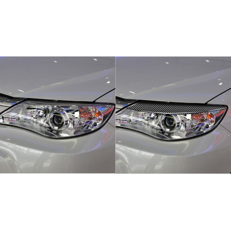 2 PCS / Set Carbon Fiber Car Lamp Eyebrow Decorative Sticker for Subaru Impreza/WRX 10th Generation 2008-2011, Drop Glue Version by buy2fix