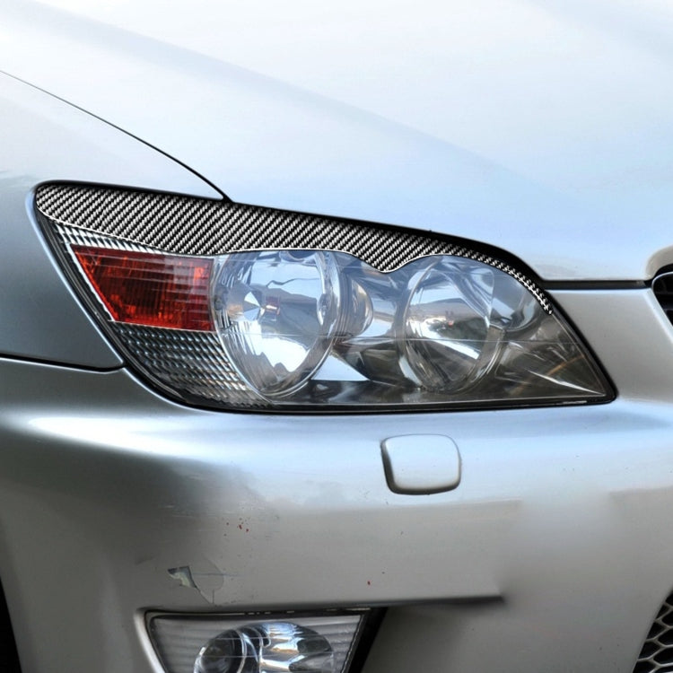 2 PCS / Set Carbon Fiber Car Lamp Eyebrow Decorative Sticker for Lexus IS200 1998-2005, Drop Glue Version by buy2fix