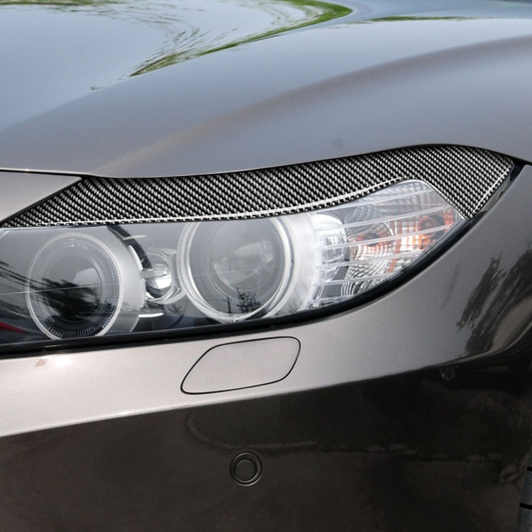 2 PCS / Set Carbon Fiber Car Lamp Eyebrow Decorative Sticker for BMW Z4 / E89 2009-2015, Drop Glue Version by buy2fix