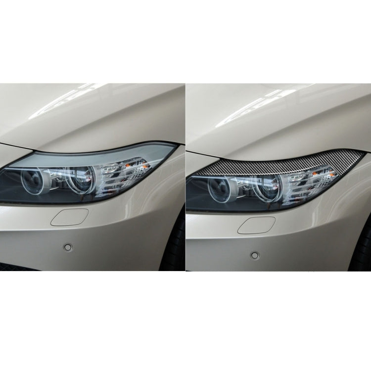2 PCS / Set Carbon Fiber Car Lamp Eyebrow Decorative Sticker for BMW Z4 / E89 2009-2015, Drop Glue Version by buy2fix
