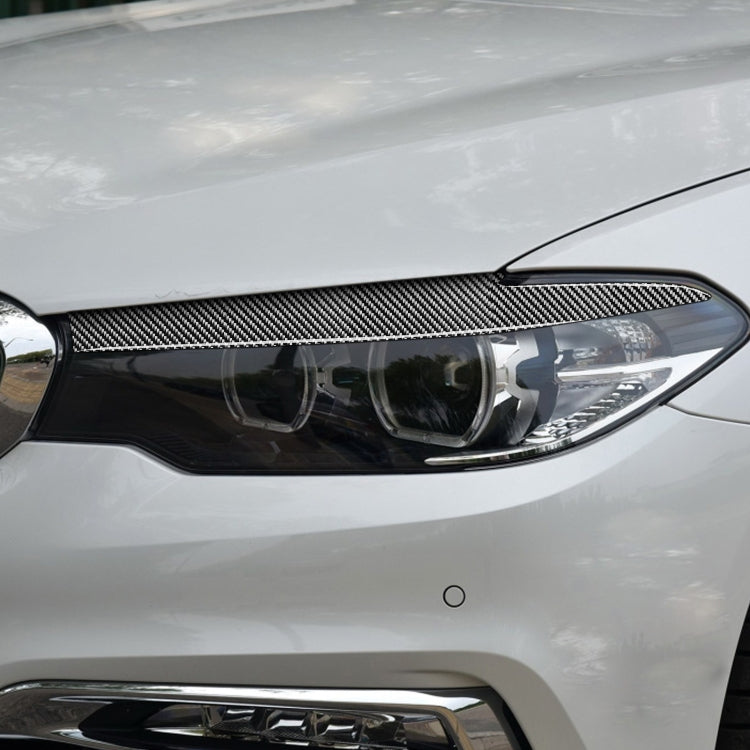 2 PCS / Set Carbon Fiber Car Lamp Eyebrow Decorative Sticker for BMW 5 Series G30 / G38 2018, Drop Glue Version by buy2fix