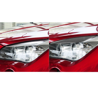 2 PCS / Set Carbon Fiber Car Lamp Eyebrow Decorative Sticker for BMW X1/E84 2009-2014, Drop Glue Version by buy2fix