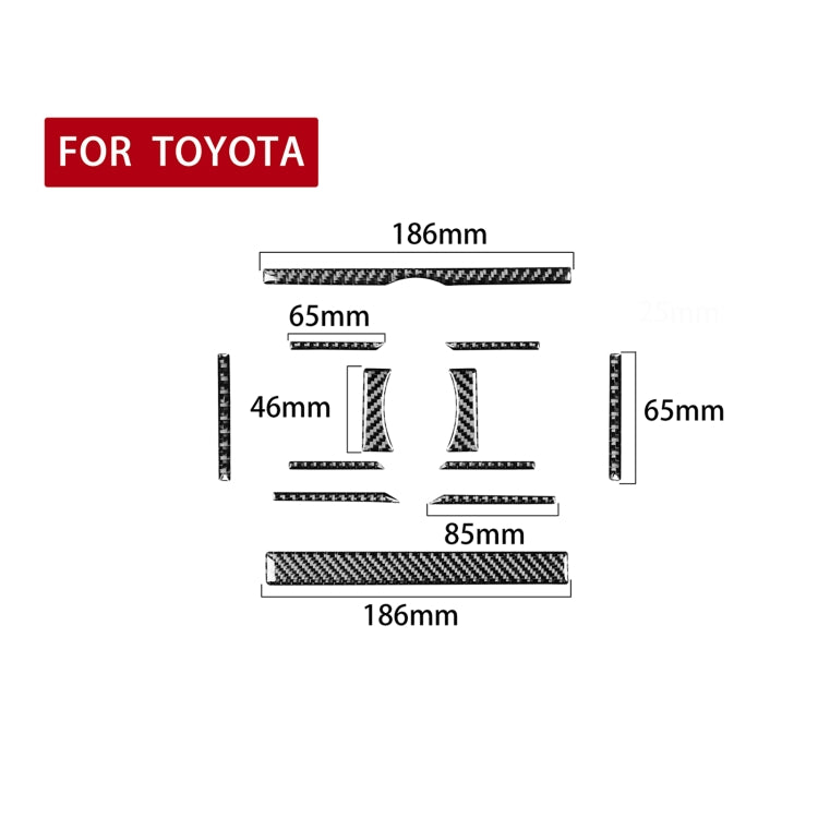 12 PCS / Set Carbon Fiber Car Air Conditioning Switch Panel Decorative Sticker for Toyota 4Runner 2010-2020 by buy2fix