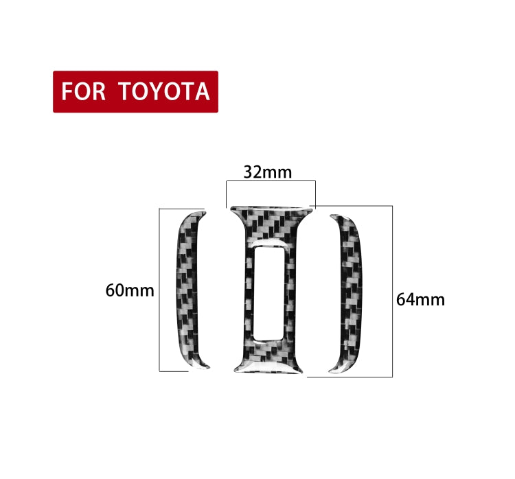 3 PCS / Set Carbon Fiber Car Rear Air Outlet Decorative Sticker for Toyota 4Runner 2010-2020 by buy2fix