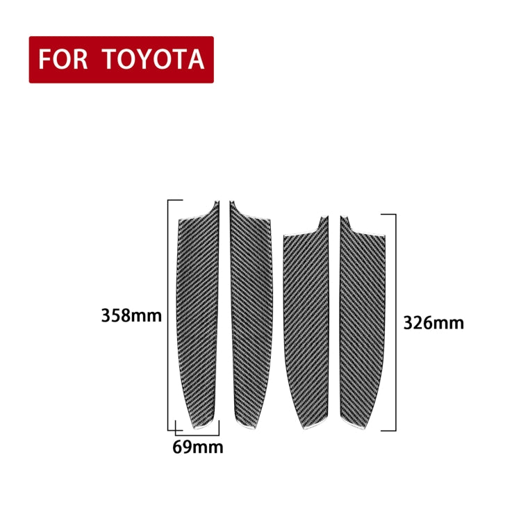 4 PCS / Set Carbon Fiber Car Door Inner Armrest Decorative Sticker for Toyota 4Runner 2010-2020 - In Car by buy2fix | Online Shopping UK | buy2fix