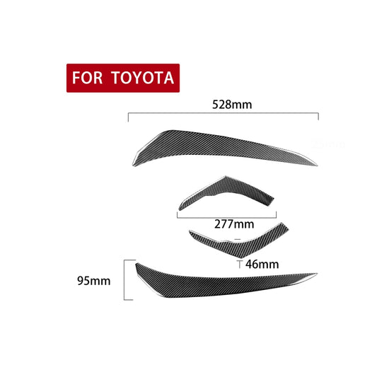 4 PCS / Set Carbon Fiber Car Light Eyebrow Decorative Sticker for Toyota 4Runner 2010-2020 by buy2fix