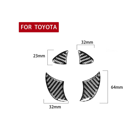 4 PCS / Set Carbon Fiber Car Front Middle Net Logo Decorative Sticker for Toyota 4Runner 2010-2020 by buy2fix