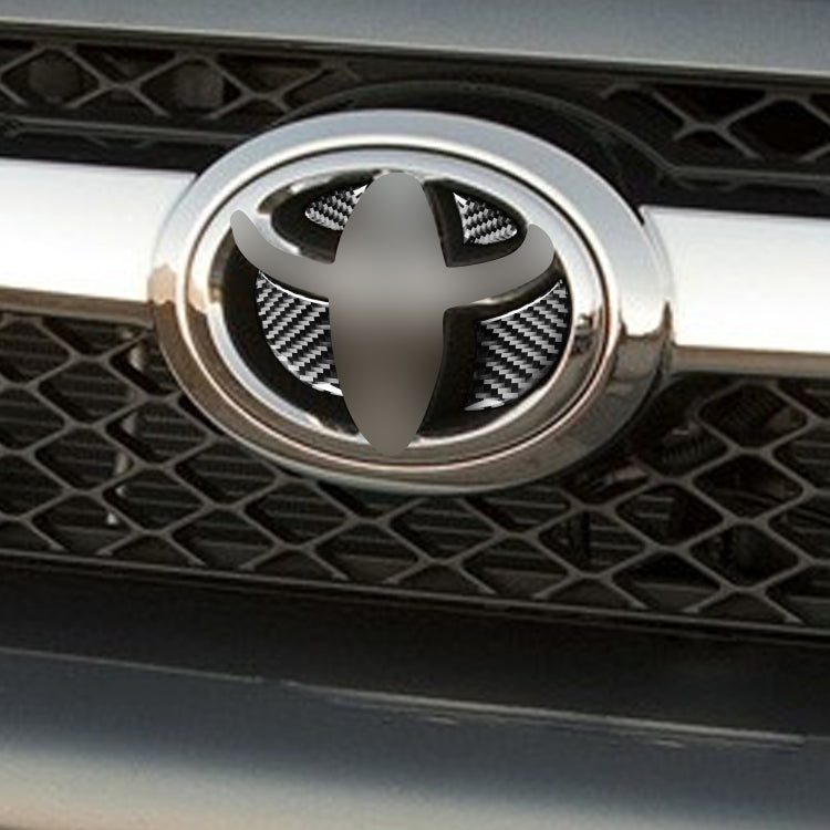 4 PCS / Set Carbon Fiber Car Front Middle Net Logo Decorative Sticker for Toyota 4Runner 2010-2020 - Decorative Sticker by buy2fix | Online Shopping UK | buy2fix