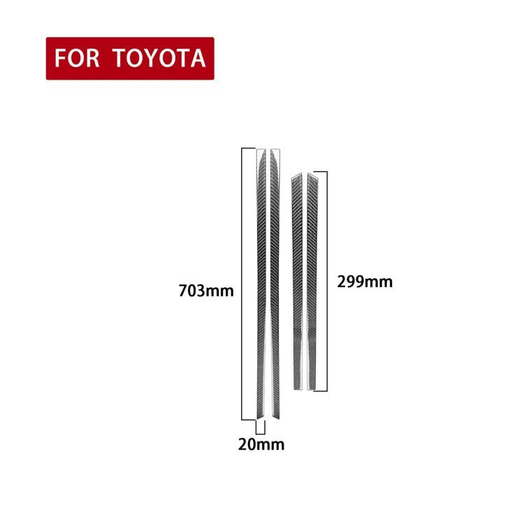 4 PCS / Set Carbon Fiber Car Door Inside Trim Decorative Sticker for Toyota 4Runner 2010-2020 - Car Interior Mouldings by buy2fix | Online Shopping UK | buy2fix