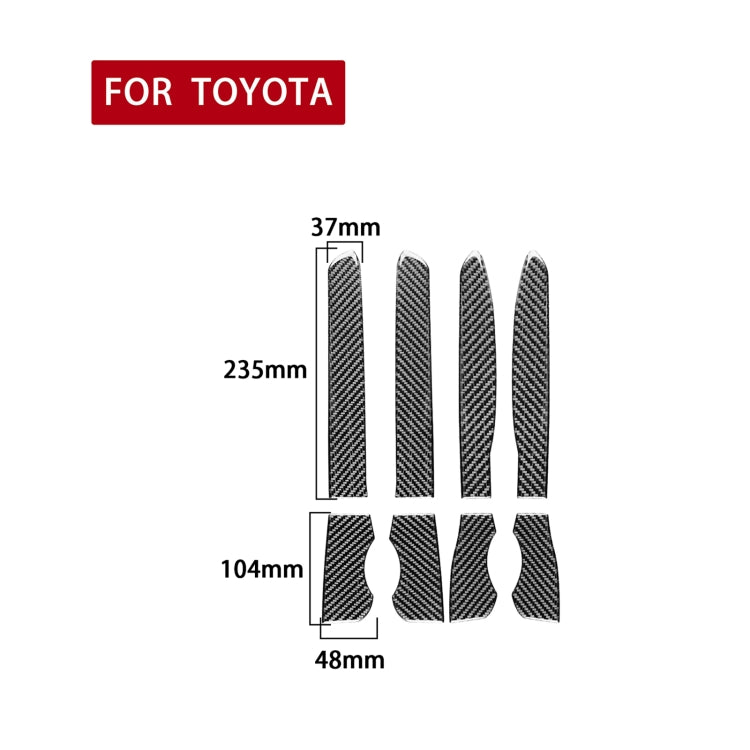 8 PCS / Set Carbon Fiber Car Door Storage Slot Decorative Sticker for Toyota 4Runner 2010-2020 by buy2fix