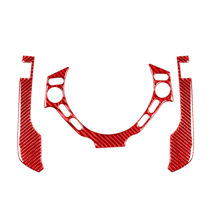 3 PCS / Set Carbon Fiber Car Dashboard Steering Wheel Buttons Decorative Sticker for Nissan GTR R35 2008-2016, Left and Right Driving Universal(Red) by buy2fix