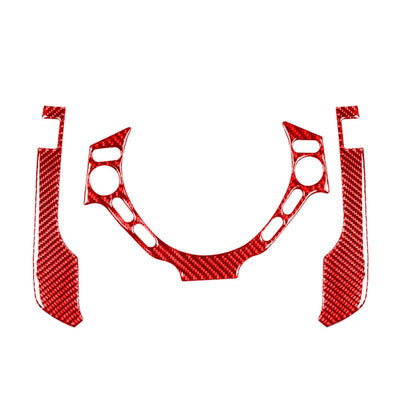 3 PCS / Set Carbon Fiber Car Dashboard Steering Wheel Buttons Decorative Sticker for Nissan GTR R35 2008-2016, Left and Right Driving Universal(Red) by buy2fix