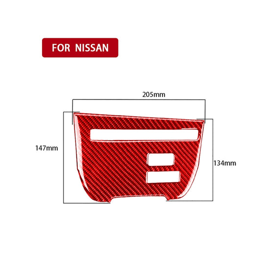 Carbon Fiber Car CD Player Console A Version Decorative Sticker for Nissan GTR R35 2008-2016, Left Driving(Red) by buy2fix