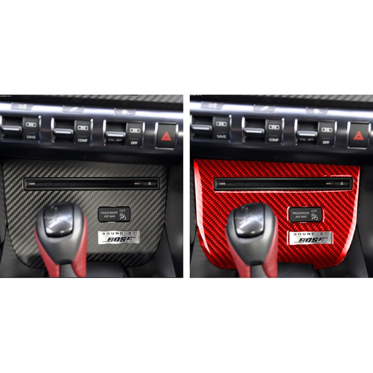 Carbon Fiber Car CD Player Console A Version Decorative Sticker for Nissan GTR R35 2008-2016, Left Driving(Red) by buy2fix